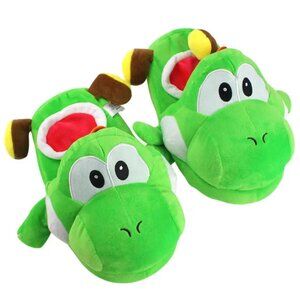 Nintendo Super Mario Yoshi Plush Slippers – Unisex 11"